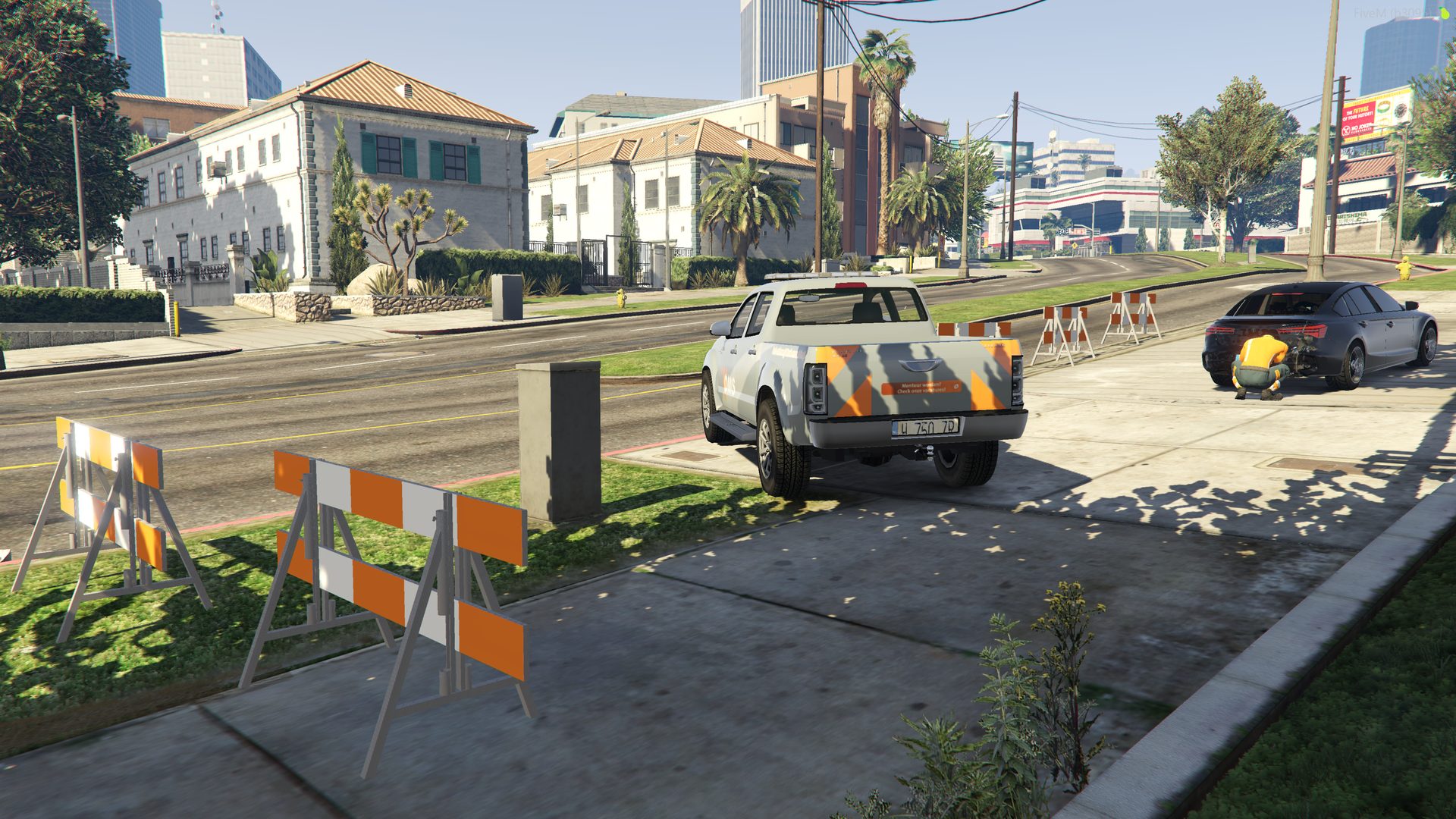 OMS pickup langs de weg